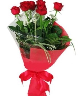 5 adet k�rm�z� g�lden buket Ankara kaliteli taze ve ucuz �i�ekler